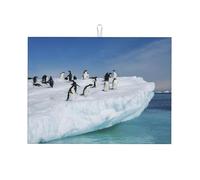Snow Mountain Tapis de séchage à vaisselle absorbant avec motif pingouin pour cuisine, égouttoir à vaisselle, tapis de table antidérapant, set de table, 45,7 x 61 cm