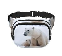 Snow Mountain Wild Wolf Sac banane pour homme et femme Sac banane réglable pour entraînement, course à pied, voyage, sac banane décontracté, Ours polaire des neiges, Taille unique