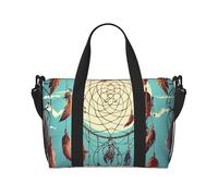 Snow Mountain Wild Wolf Sac de voyage à bandoulière résistant à l'eau, grand bagage à main avec sangle réglable, multi-compartiments pour la gym, les voyages, l'extérieur, Filet de rêve, Taille unique