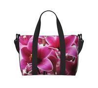 Snow Mountain Wild Wolf Sac de voyage à bandoulière résistant à l'eau, grand bagage à main avec sangle réglable, multi-compartiments pour la gym, les voyages, l'extérieur, Fleurs de lys roses, Taille