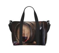 Snow Mountain Wild Wolf Sac de voyage à bandoulière résistant à l'eau, grand bagage à main avec sangle réglable, multi-compartiments pour la gym, les voyages, l'extérieur, Vin et tonneau, Taille