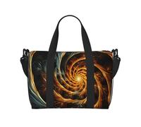 Snow Mountain Wild Wolf Sac de voyage à bandoulière résistant à l'eau, grand bagage à main avec sangle réglable, multi-compartiments pour la gym, les voyages, l'extérieur, Motif spirale abstraite