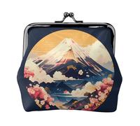 Snow on The Mountain Petit porte-monnaie rectangulaire pour femme avec verrou de baiser, format de poche, mini porte-monnaie pour femme