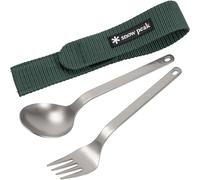 Snow Peak - Ensemble de couverts en titane - Titanium Fork & Spoon Set en Titane - Gris Gris