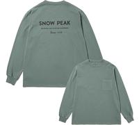 Snow Peak - T-shirt en coton - Garment Dyed LS T-Shirt Dark Green en Coton - Taille L - Vert Vert L