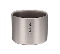 Snow Peak Tasse en titane à double paroi empilable M400, gris, ultra légère, tasse japonaise en titane pour camping et extérieur, diamètre 9,4 cm H 7,4 cm
