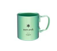 Snow Peak Tasse en titane à double paroi - Tasse isotherme durable et légère - Camping - 450 ml - Vert