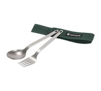 Snow Peak Ensemble fourchette et cuillère SCT-002 en titane japonais, ultra léger, compact pour le camping, la randonnée, l'utilisation quotidienne, fabriqué au Japon, produit garanti à vie, argent, taille unique