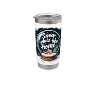 Snow Place Globe de Noël confortable pour l'hiver Gobelet isotherme en acier inoxydable double paroi