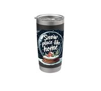 Snow Place Globe de Noël confortable pour l'hiver Gobelet isotherme en acier inoxydable double paroi