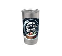 Snow Place Globe de Noël confortable pour l'hiver Gobelet isotherme en acier inoxydable double paroi