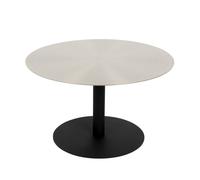 SNOW - Table basse ronde en métal brossé argent D60cm Argent