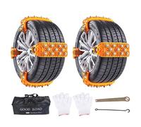 Snow Traction Chains - Fast Mount Wheel Straps, 92x8cm Anti-Skid Tire Grip for Cold Weather Travel, Reusable Car Chain with Easy Fit, Vehicle Equipment, Road Protection Aid for SUV, Trailer