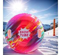 Snow Tube - Inflatable Snow Tube with Handles, Durable Cover, Hard Bottom Sleds Cold-Resistant Christmas Birthday Winter Toys Gift Sleds for Family Activities Winter Sports, Outdoor Fun