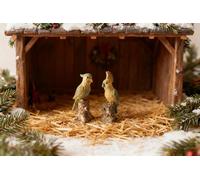 Snow Village National Lampoon Statuettes de Noël en forme de petit animal, perroquet décoratif moderne, décoration d'intérieur en résine pour bureau, bibliothèque, chambre, salon, armoires (colorées)