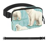 Snow White Polar Bear Pattern 1592 Sac banane pour homme et femme avec sangle réglable, sac banane tendance pour voyage, plein air, course à pied, randonnée, multicolore, multicolore,