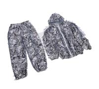 Snow Wild Ghillie Suit, Ghillie Suit 3D Leafy Camo Survêtement de chasse pour homme, motif feuille pour la chasse, la faune photographie, etc, Blanc., 38-40