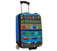Snowball | Valise Enfant imprimé Chouettes Voitures | Bagage Cabine garçon Petit Format 2 Roues en Polycarbonate | 27L | 32 x 48 x 20 cm | Coloris Bleu