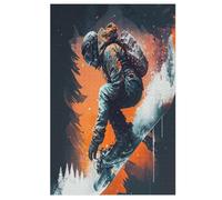 Snowboard 1000 Pièces Puzzle en Bois pour Adultes Enfants, Puzzles Impossible, Jeu D'adresse pour Toute La Famille, 78×53cm