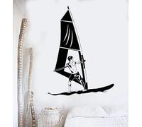 Snowboard à voile noir, planche à roulettes, sports nautiques, autocollants muraux, affiche amovible, décoration de chambre, décoration de chambre