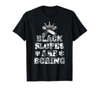 Snowboard Double Pente Noire T-Shirt