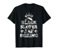 Snowboard Double Pente Noire T-Shirt Graphique avec Valeur