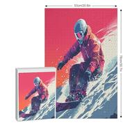 Snowboard Puzzle en Bois 1000 Pièces pour Adultes Et Enfants, Puzzles Impossible, Jeu De Patience Coloré, À Partir De 12 Ans 78×53cm