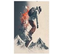 Snowboard Puzzles Adultes 1000 Pièces en Bois, Jouet De Puzzle De Défi De Cerveau pour des Enfants, D’Intelligence （78×53cm）