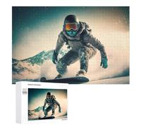 Snowboard Puzzles en Bois Adultes Et Adolescents 1000 Pieces Enfants Puzzle Décoration Mur Moderne Art Jouets Cadeau Intéressants （75×50cm）