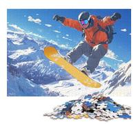 Snowboard Puzzles en Bois pour Adultes 300 Pièces Family Games Décoration Intérieure Cadeaux d'anniversaire pour Jeux Éducatifs Relaxation Et Sagesse 300pcs (40x28cm)