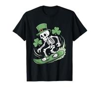 Snowboard Skeleton Saint Patricks Day Rider T-Shirt