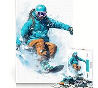 Snowboarder en Action Puzzle de 1000 pièces pour Adultes Jeu de réflexion Image Douce et relaxante Assembler Joli Cadeau (38x52cm)