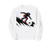 Snowboarder in Action Colorful Art Sports d'hiver Sweatshirt