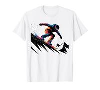 Snowboarder in Action Colorful Art Sports d'hiver T-Shirt