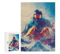 Snowboarder's Thrill Mountain Adventure Puzzle 1000 Pièces Educa Jouet en Bois Cadeau Unique Décoration Intérieure Jeu Éducatif Challenge Toy Adultes Et Enfants À Partir De 14 Ans 300 PCS