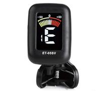 Snowchecking Accordeur compact à clipser pour violon, alto, violoncelle, contrebasse, guitare, ukulélé, large gamme d'accordage, A0-C8, LCD, pivotant à 360°, noir