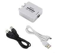 Snowchecking Adaptateur coaxial RCA AV vers RF Mini composite vers RF Modulateur convertisseur pour TV pour lecteur DVD VHS VCR 67.25 61.25 MHz