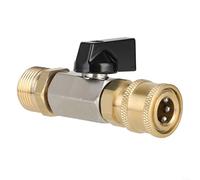 Snowchecking Adaptateur de robinet à boisseau sphérique M22 14 mm pour nettoyeur haute pression avec interrupteur marche/arrêt pour raccords de 14 mm et 15 mm (adaptateur)