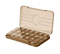 snowchecking Boîte à médicaments portable pour trois repas par jour, pilulier de grande capacité avec rappels, compartiments scellés, design de voyage compact (marron)