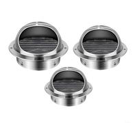 snowchecking Bouchon d'aération en acier inoxydable, grille de sortie d'air murale, couvercle d'échappement rond pour matériel de construction, capot coupe-vent imperméable avec moustiquaire