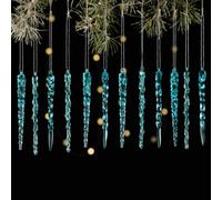 Snowchecking Boules de Noël, se fixent aux arbres, aux fenêtres ou aux murs pour des options de décoration flexibles pour des fêtes variées et dynamiques (bleu)