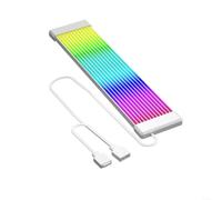 snowchecking Câble d'alimentation ARGB - Bande lumineuse pliable en silicone 5 V à 3 broches pour carte mère, processeur et boîtier PC, pour fusion RVB et pour lumières mystiques (blanc)