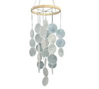Snowchecking Carillon éolien de coquillage bohème fait à la main pour décoration de jardin côtier 40 cm à suspendre pour extérieur et intérieur (