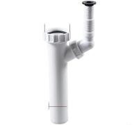 Snowchecking Connecteur de tuyau d'eau à filetage interne en polypropylène G1-1/2 avec joint intégré, pour lave-vaisselle, tuyau de trop-plein, machine à laver, raccord blanc de 40 mm