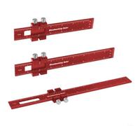 Snowchecking Ensemble de règles de mesure en alliage d'aluminium pour le travail du bois 17,8 cm, 22,9 cm, 30,5 cm avec étrier coulissant et butées d'angle de 45° 30° pour projets de menuiserie
