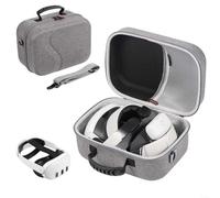 Snowchecking Étui de protection rigide pour Meta, boîte de rangement en EVA avec poche en maille à fermeture éclair pour câbles et écouteurs, organiseur de voyage compact, noir gris (gris)