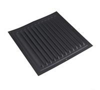 Snowchecking Grille d'aération carrée en alliage d'aluminium avec maille en nylon pour la maison et le bureau Noir 250 x 250 mm