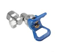 Snowchecking Joint pivotant de 2,2 cm F-7/8" M, valve d'arrêt Clean Shot, accessoire de pulvérisation sans air, rotation à 360°, pression maximale de 3600 psi, moulage en alliage, argent et bleu