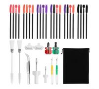 snowchecking Kit de nettoyage pour machine à coudre, outils d'entretien, accessoires de couture, ensemble de 36 pièces avec brosses en silicone, tournevis en métal pour enlever les peluches, poussière