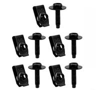 snowchecking Lot de 10 clips d'écrous en U, kit de boulons à tête hexagonale, fixations automobiles pour pare-chocs de voiture, garniture de calandre, revêtement en phosphate noir résistant à la